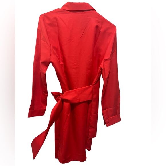 NWT Yishaleiman Red Wrap Dress - Picture 2 of 5